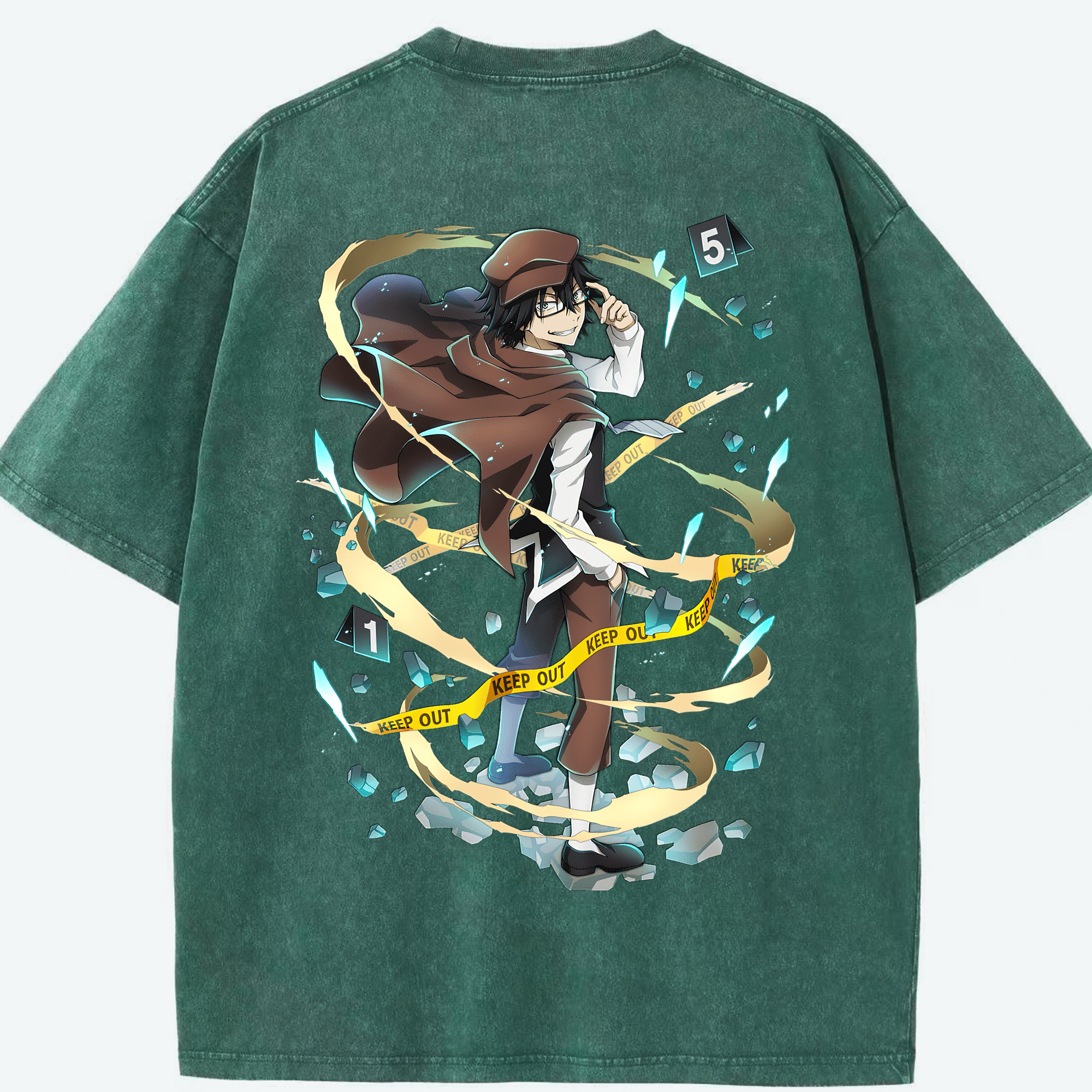 （画像用） 文豪ストレイドッグス Bungo Stray Dogs 綿100% ヴィンテージ風 半袖Tシャツ（背面プリント）